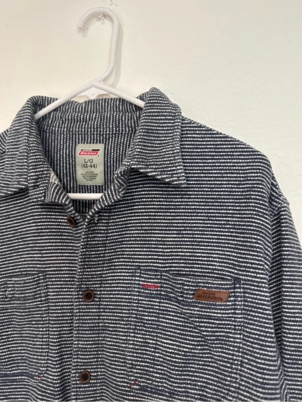 Dickies striped flannel button up shirt